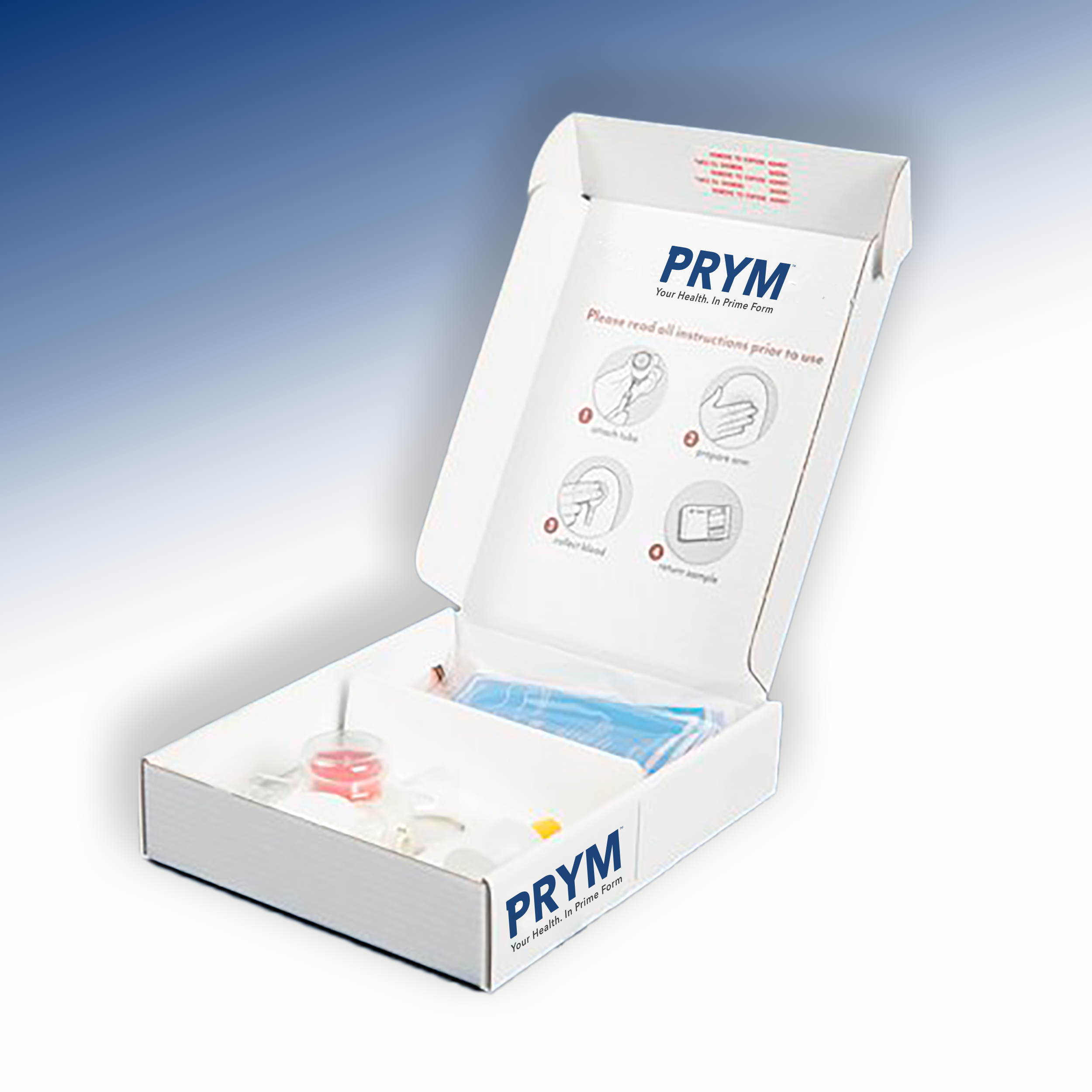 The comprehensive Pro Performance™ at-home athlete test kit and its contents.